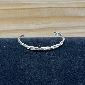 Sterling silver braided bangle 925